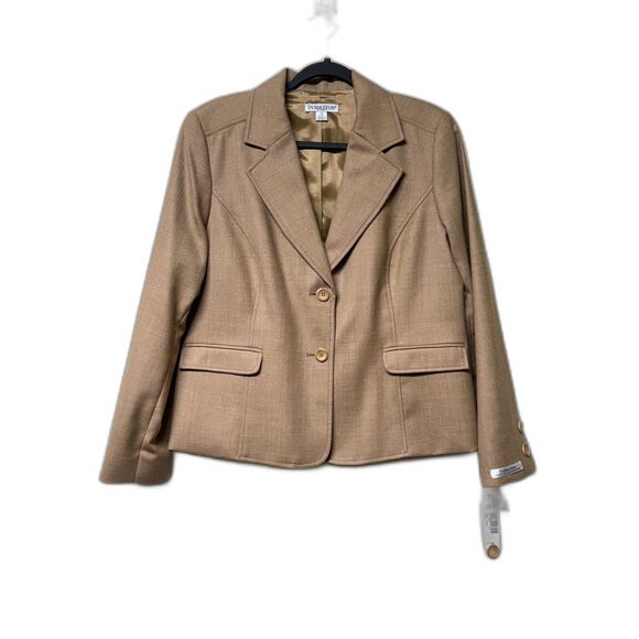 NWT PENDLETON Vintage 100% Virgin Wool Tan Blazer, Sz 14 - Picture 1 of 11